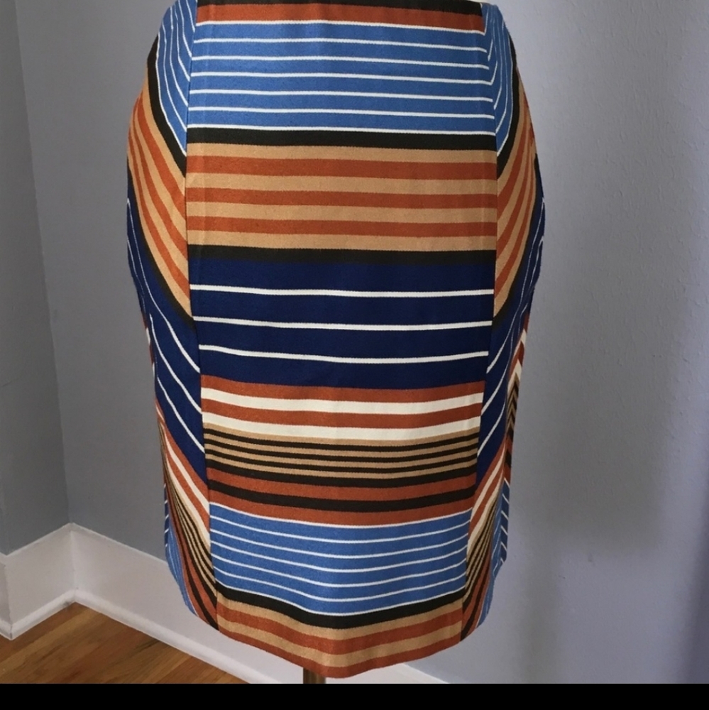 J. McLaughlin STRIPED Skirt  Patterned Color Block - Picture 2 of 3